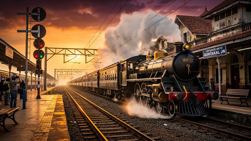 Historic train at Guntakal Junction railway heritage